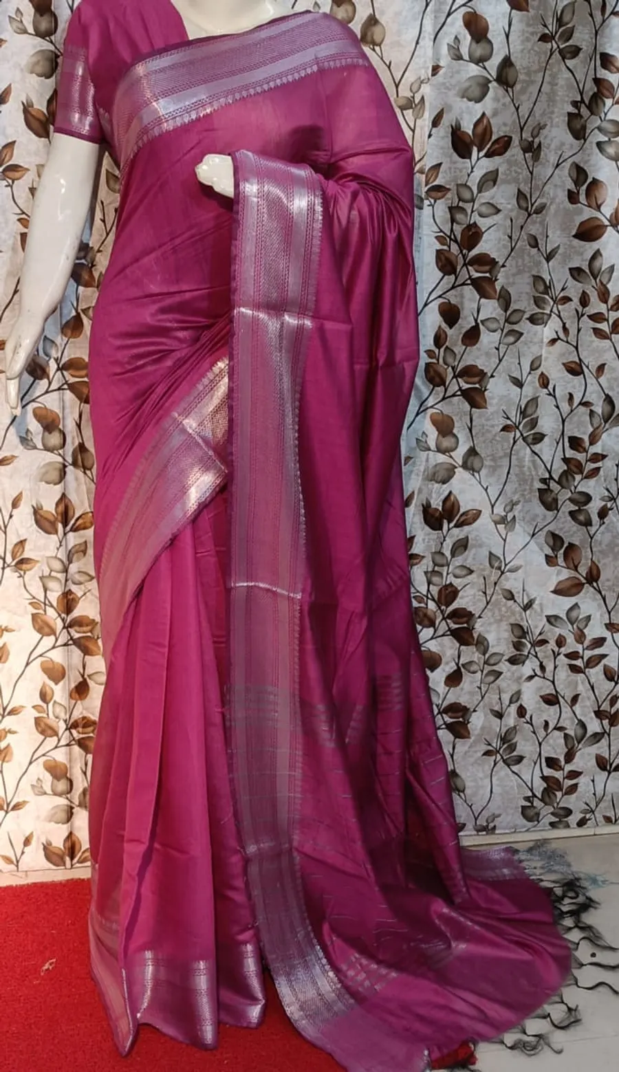 Traditional Maheshwari Semi Silk Saree
